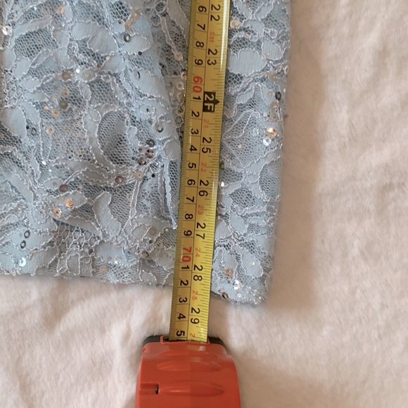 NWT- Pale Blue Sparkly and Lacy Mini Cocktail/Party Dress - Picture 12 of 16